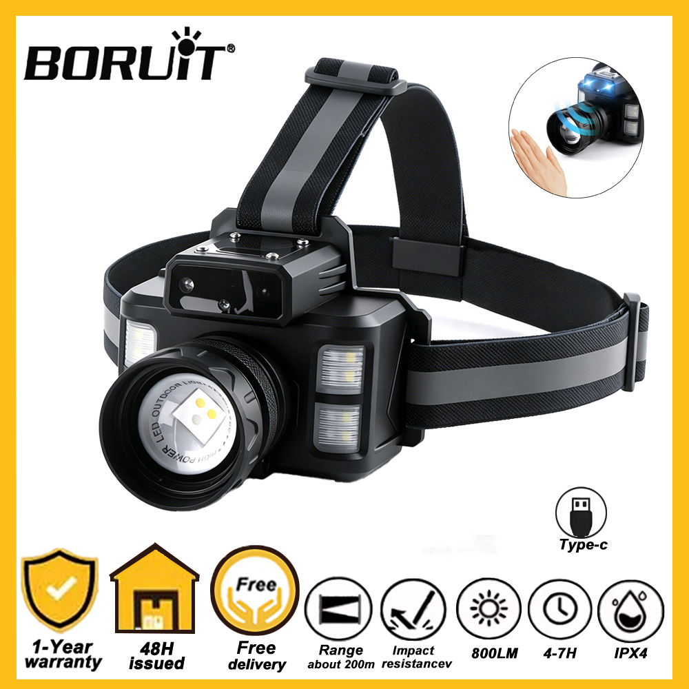 Outdoor Hunting Bike - BORUiT 800LM 센서 LED 헤드램프 90