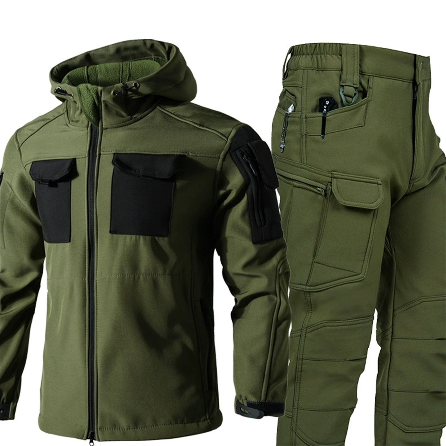 겨울 야외 방한 소프트 쉘 재킷 및 바지 위장 사냥복  - Outdoor Hunting Coat 리뷰 및 가격