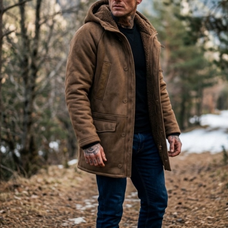 새로운 남성용 인조 퍼 안감 후드 겨울 재킷 |   방 - Outdoor Hunting Coat 리뷰 및 가격
