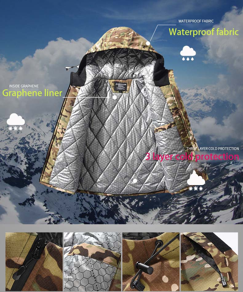 남성용 히팅 파카 전술 재킷 겨울용 따뜻한 후드 코트  - Outdoor Hunting Coat 리뷰 및 가격